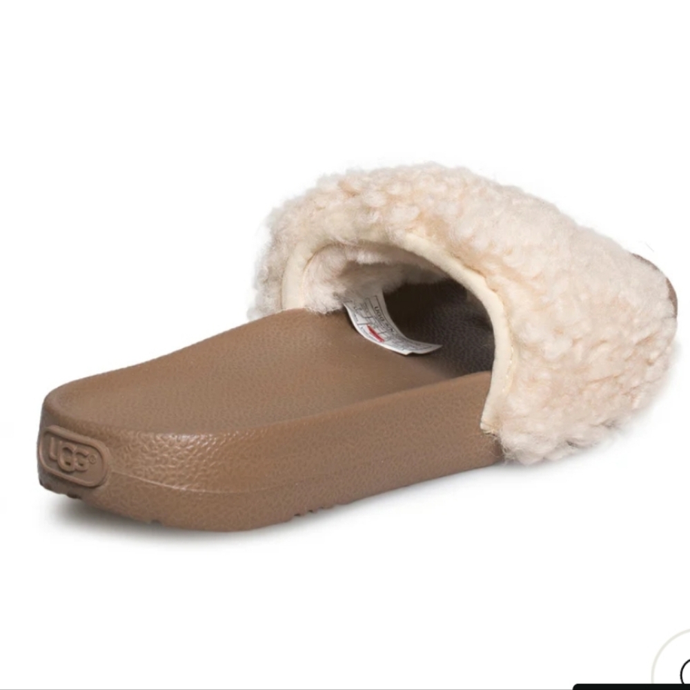 New Ugg Royale Natural Toscana Fur Curly Shearling Slide Slippers Size 8 - Picture 7 of 12